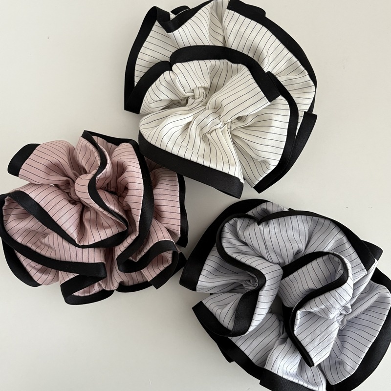 Women's Everyday Casual Cloth Scrunchie Hair Tie Purple Striped