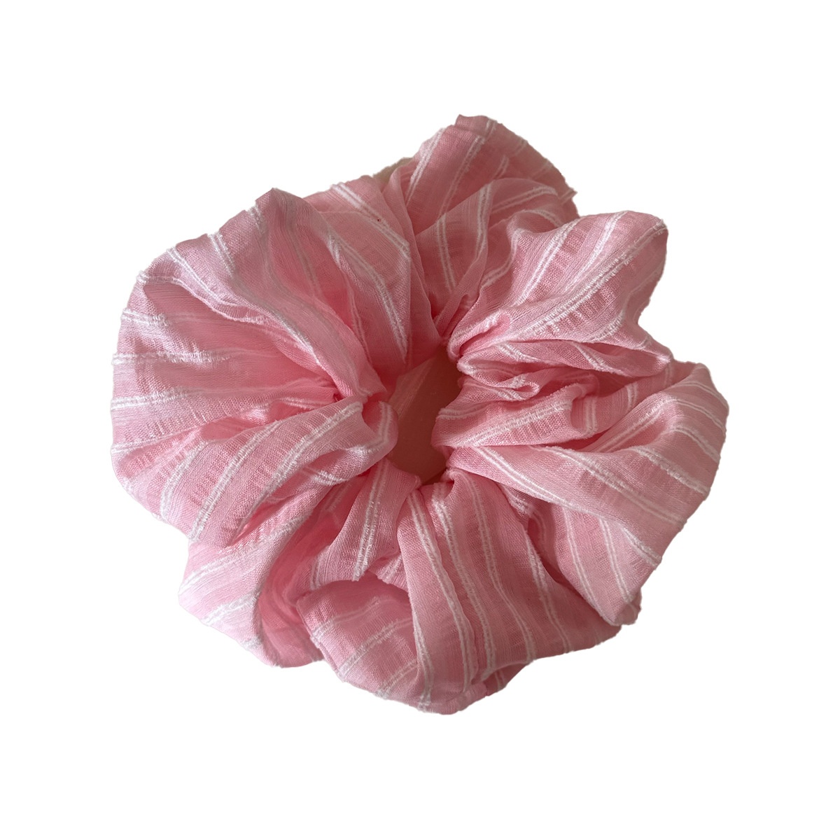 Women's Spring Polyester Ponytail Holder Hair Tie Sweet Pink Striped