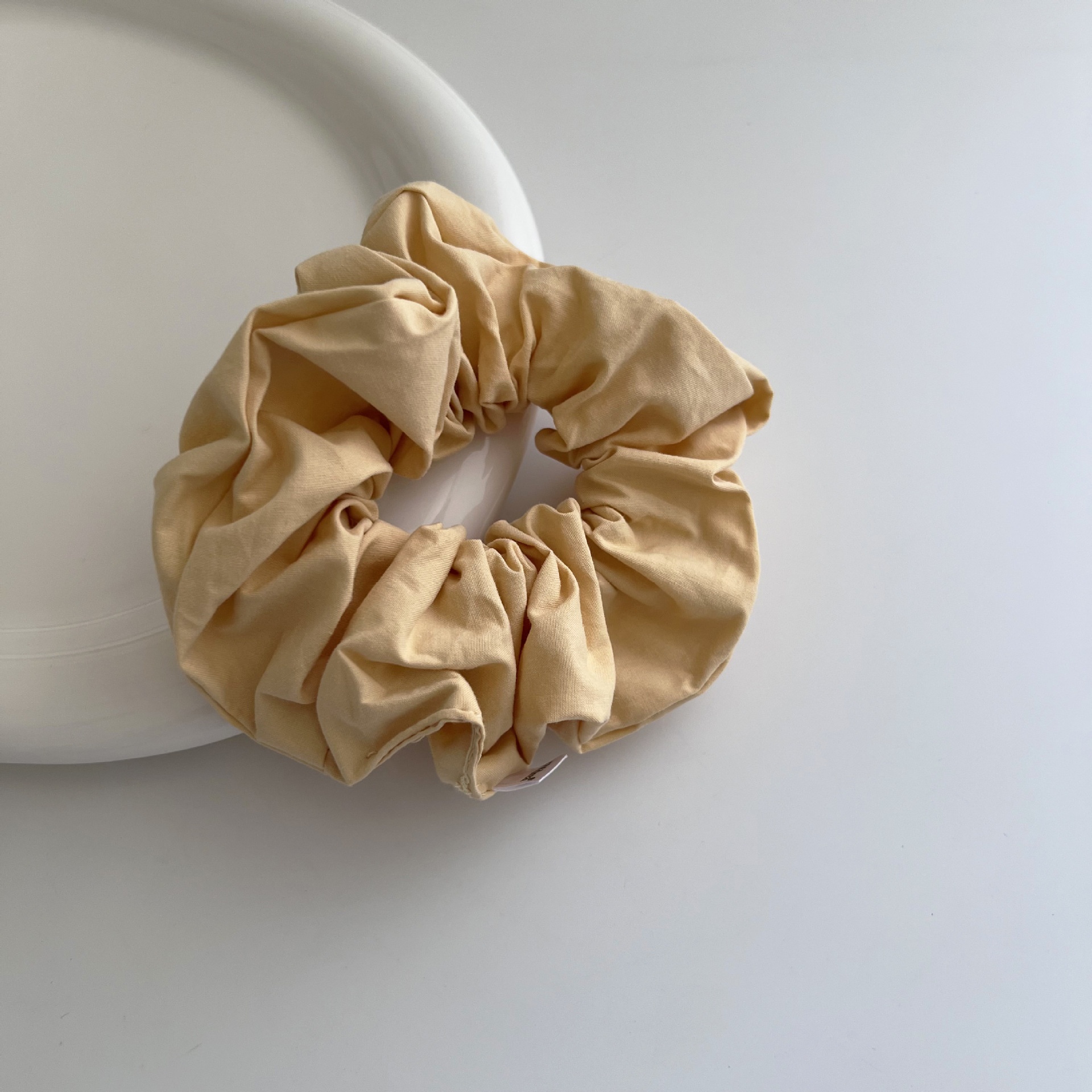 Women's Elegant Cloth Scrunchie Ponytail Holder Solid Colorful