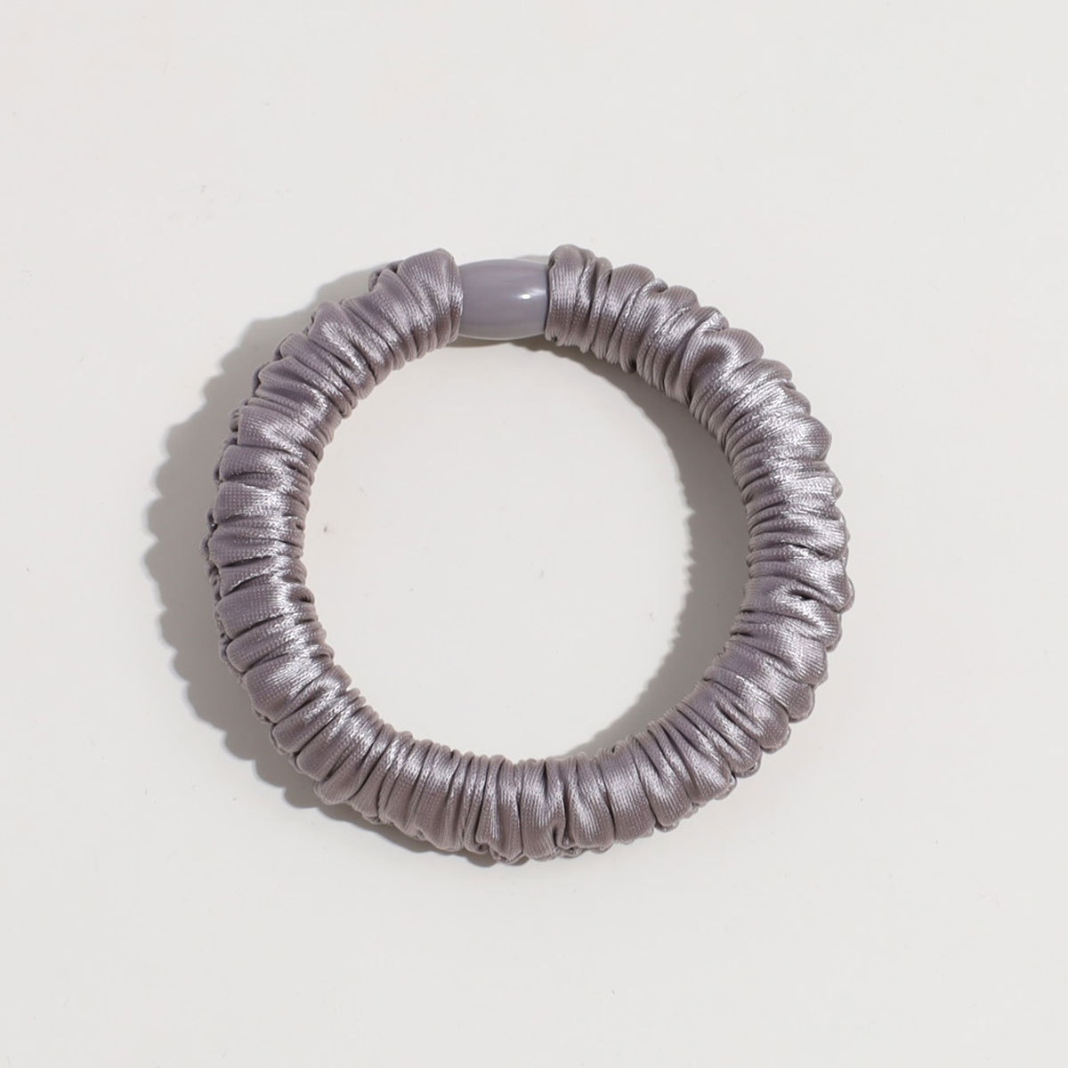 Women's Simple Brown Satin Hair Tie, Durable Solid Color Hair Accessory