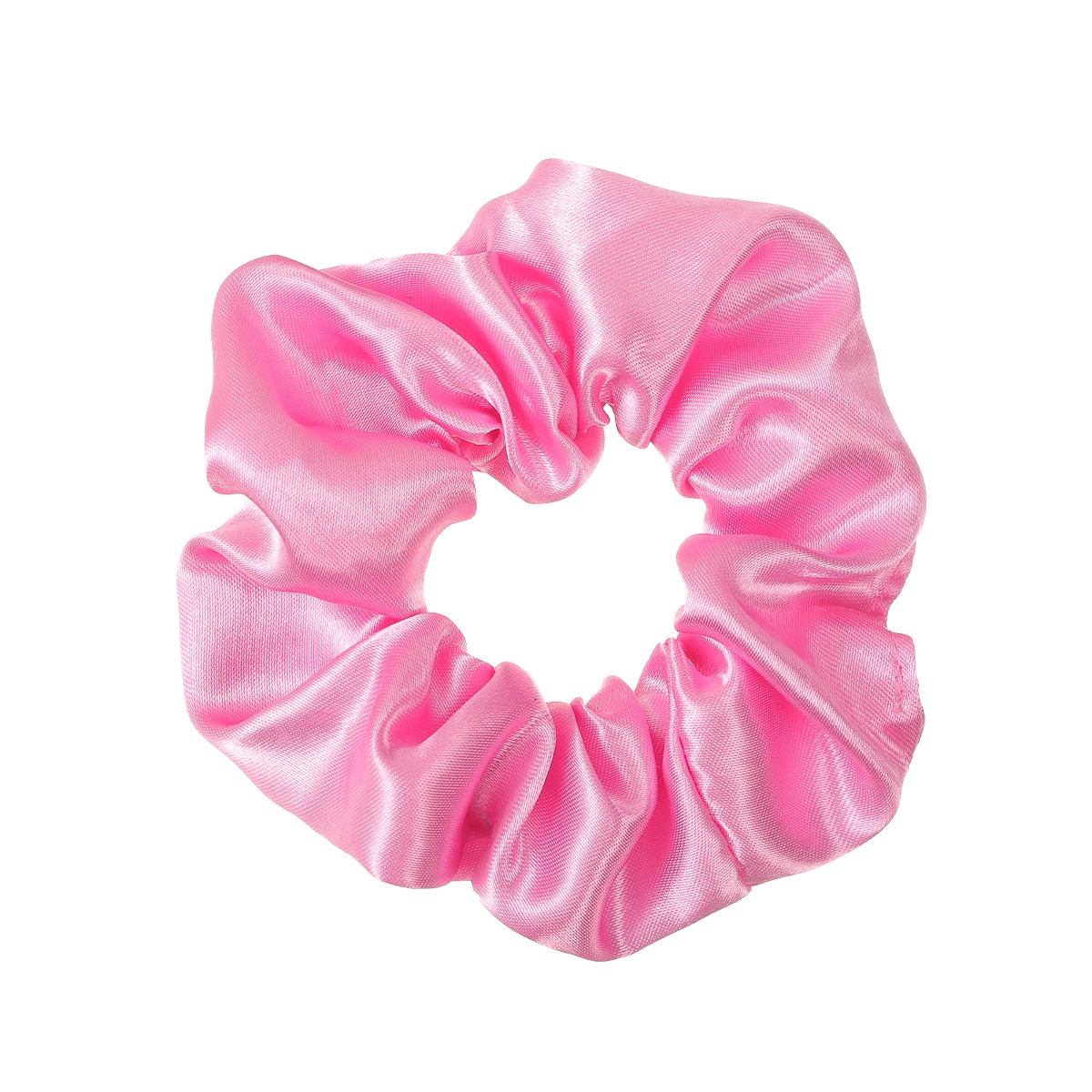 Women's Elegant Satin Scrunchie Winter Hair Accessory Solid Pink