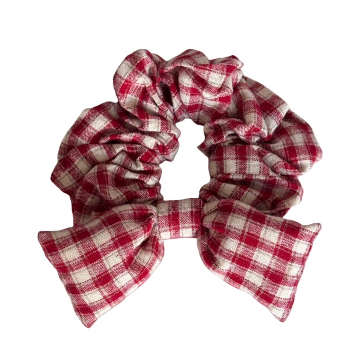Women's Daily Cotton Bowknot High Elasticity Hair Tie Scrunchie Plaid