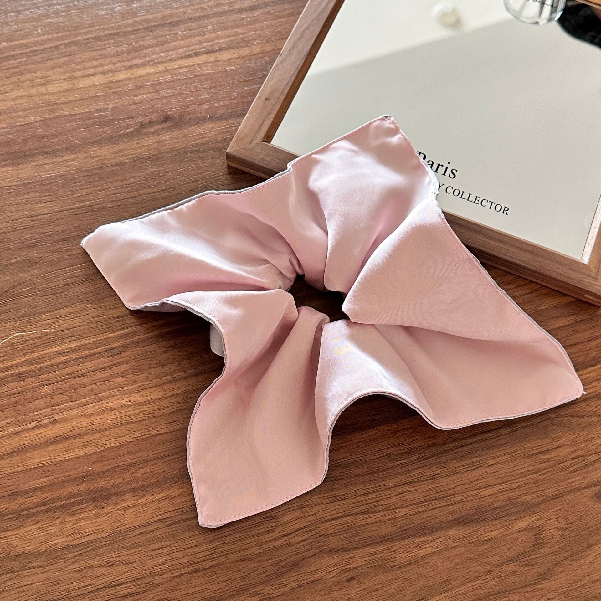 Girls Cloth Scarf Scrunchies Pastoral Fruit Hair Band Rose Red