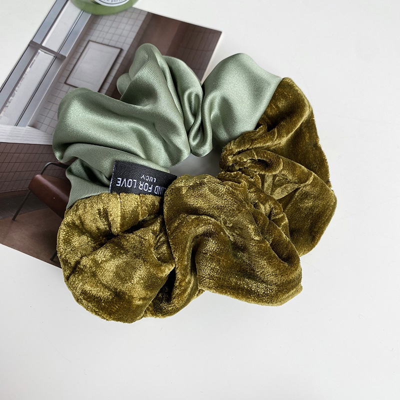 Women's Elegant Velvet Satin Hair Scrunchies Versatile French Print