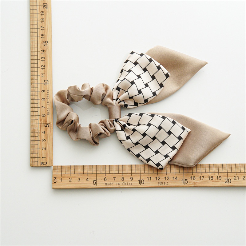Women's Elegant Autumn Satin Ponytail Scrunchie Retro Ribbon Bowknot