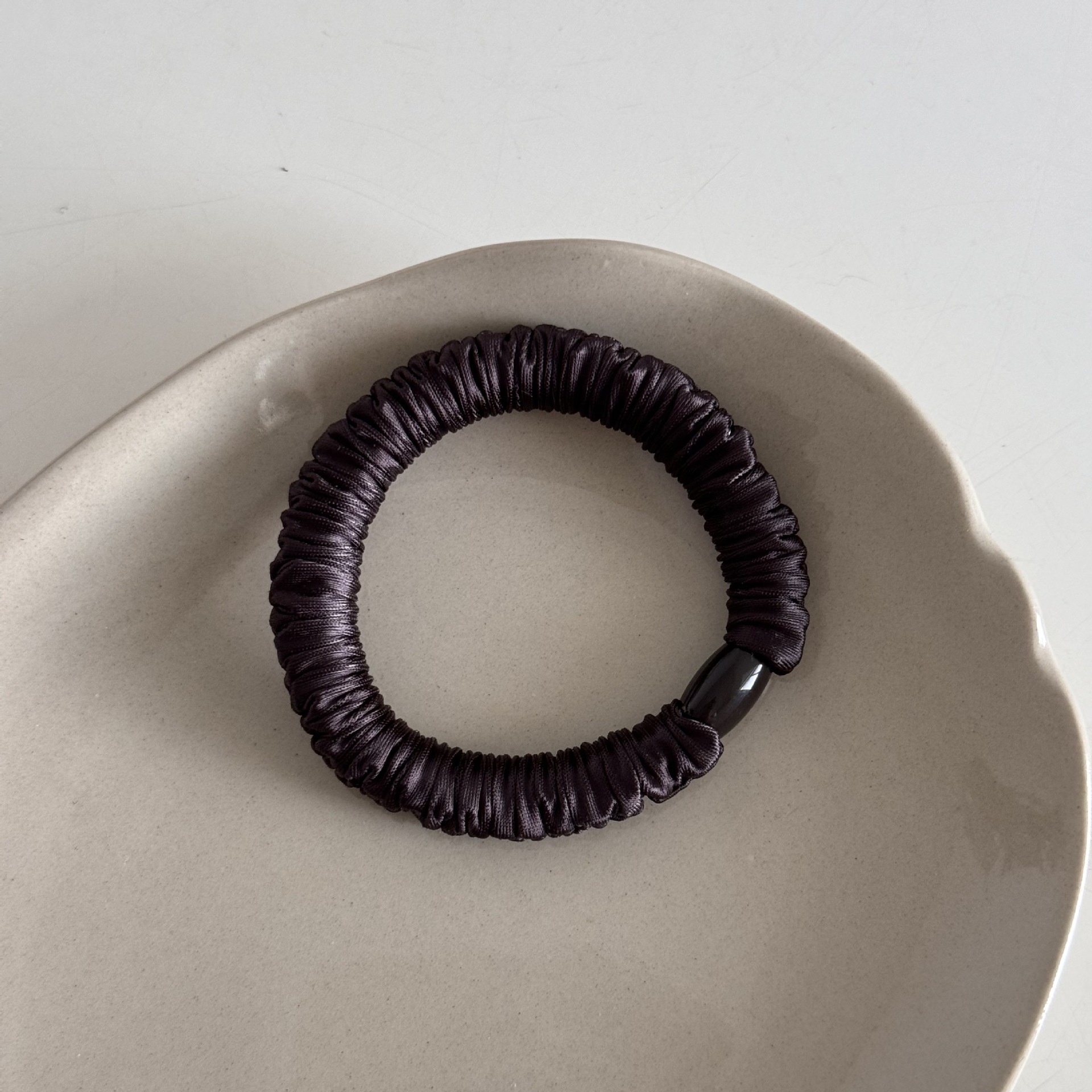 Women's High Elastic Cloth Large Bow Hair Ties Daily Solid Macaron Color