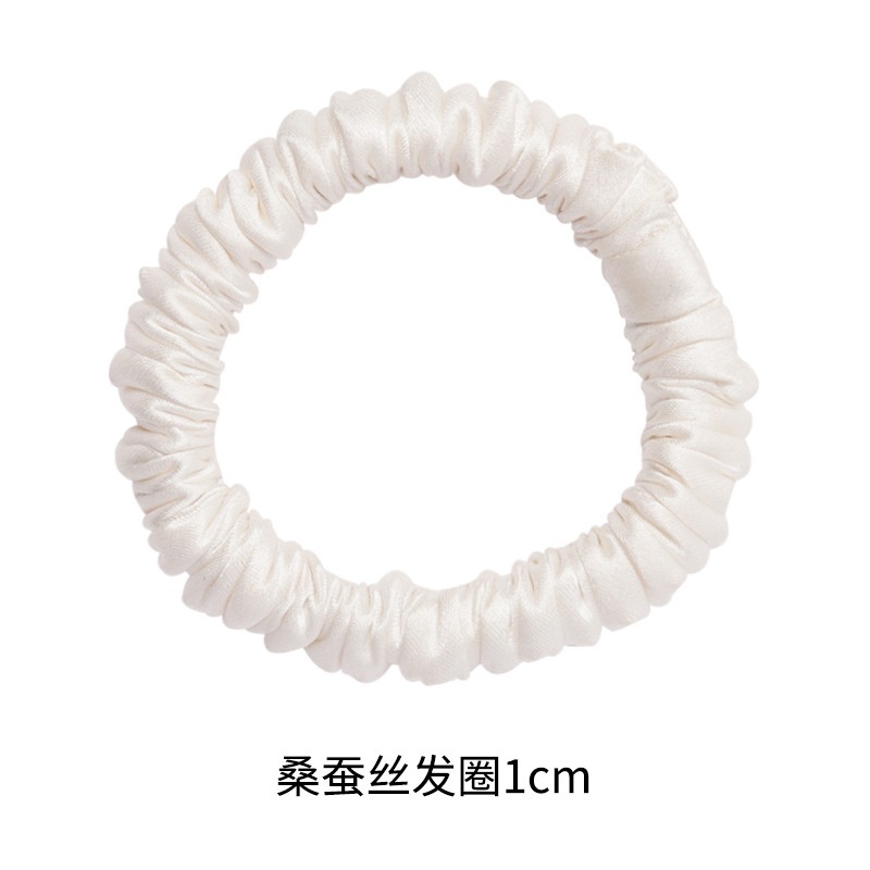 Women's Handmade Luxury 100% Silk Mini Hair Scrunchies Pure Color