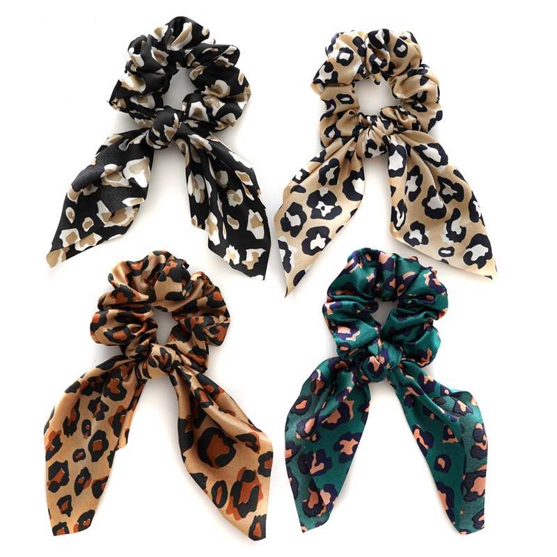 Women's Summer Daily Cloth Bunny Ears Knot Hair Tie Leopard Print