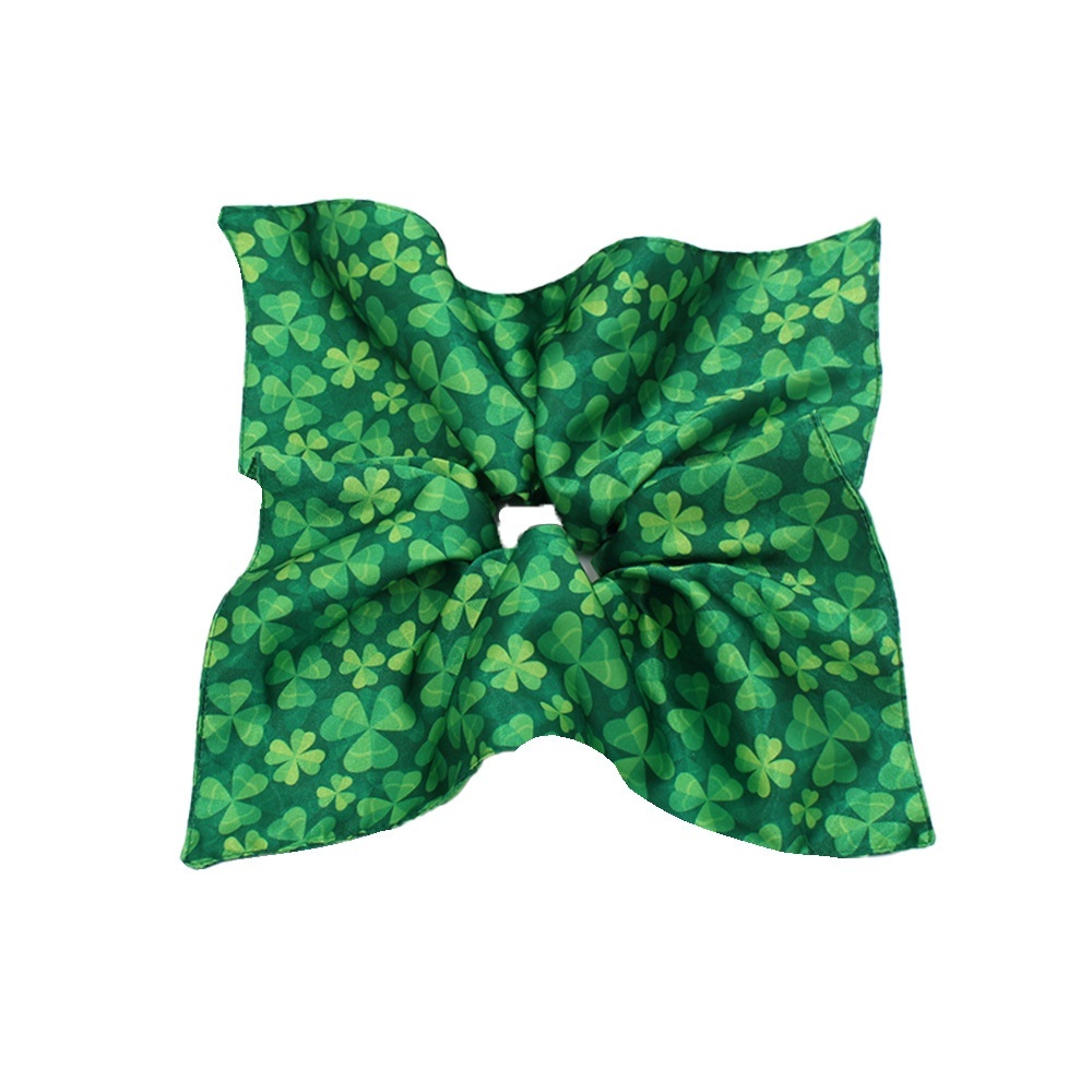 Women's St. Patrick's Cloth Hair Ties Green Shamrock Four-Leaf Clover