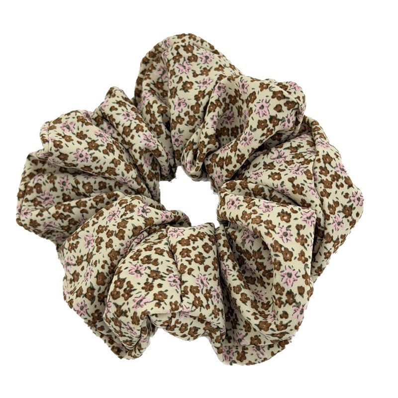 Women's All-Season Fabric Headband Retro Ditsy Floral Coffee Beige Black