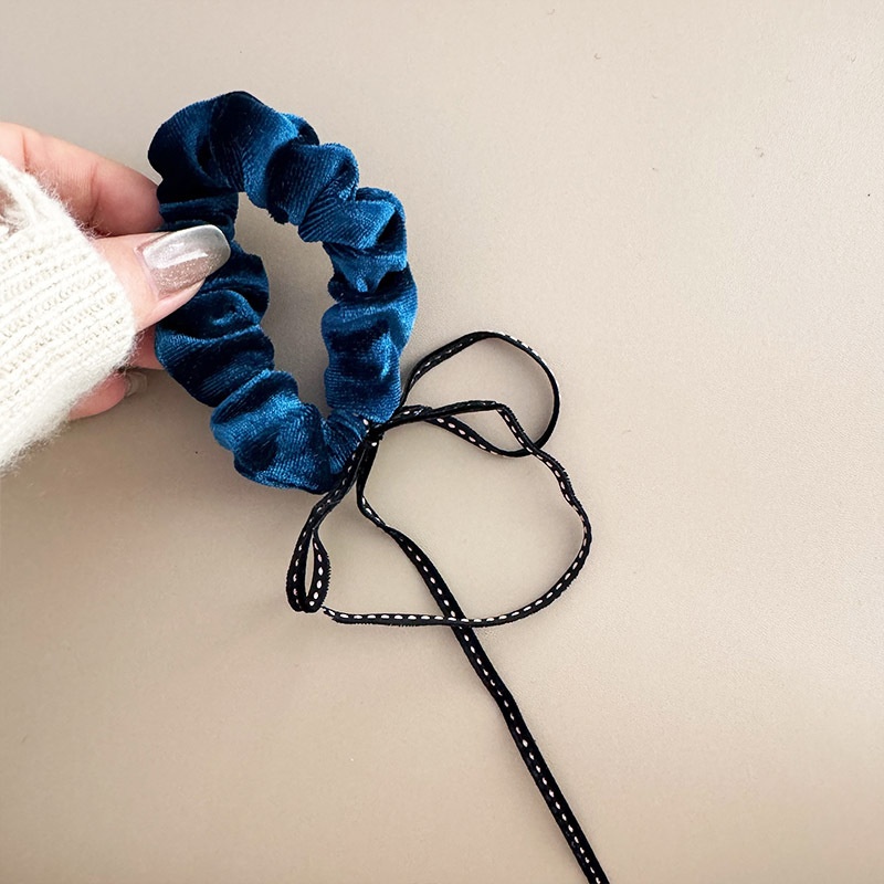 Women's New Year Christmas Bowknot Hair Ties High Elasticity Cloth Bands