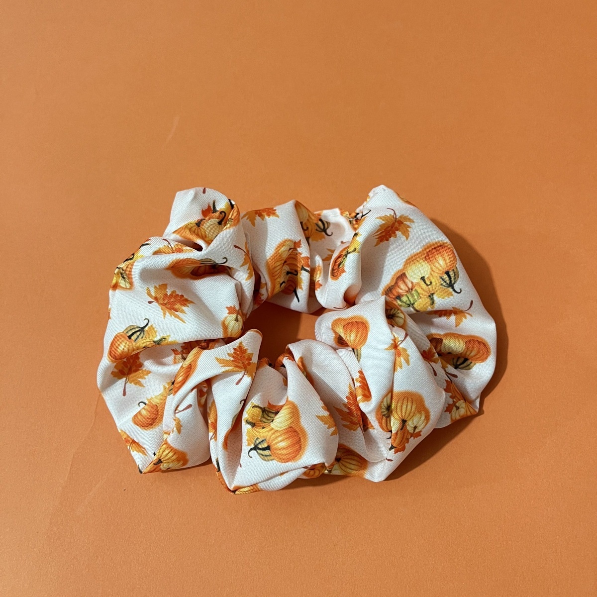 Women Versatile Fabric Hair Ties Assorted Turkey Pumpkin Patterns