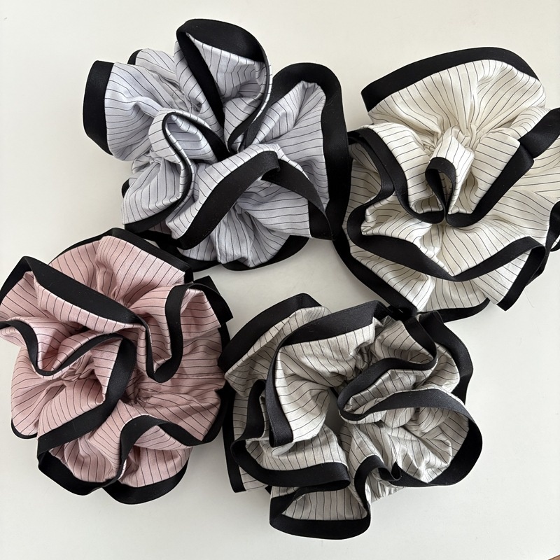 Women's Everyday Casual Cloth Scrunchie Hair Tie Purple Striped