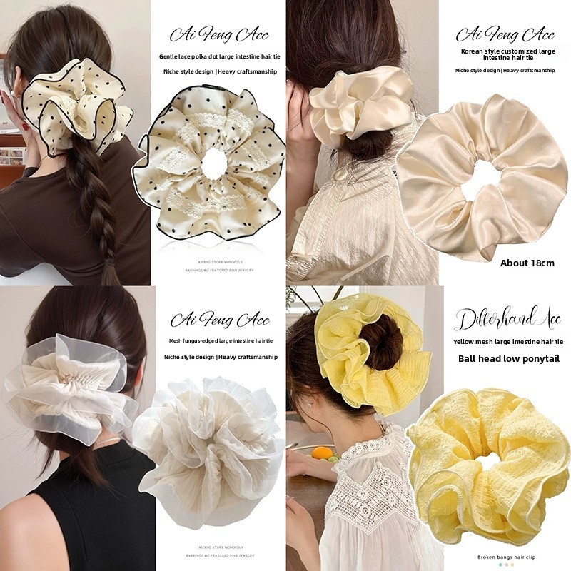 Women's Elegant Fabric Banquet Elastic Hair Band Solid Color