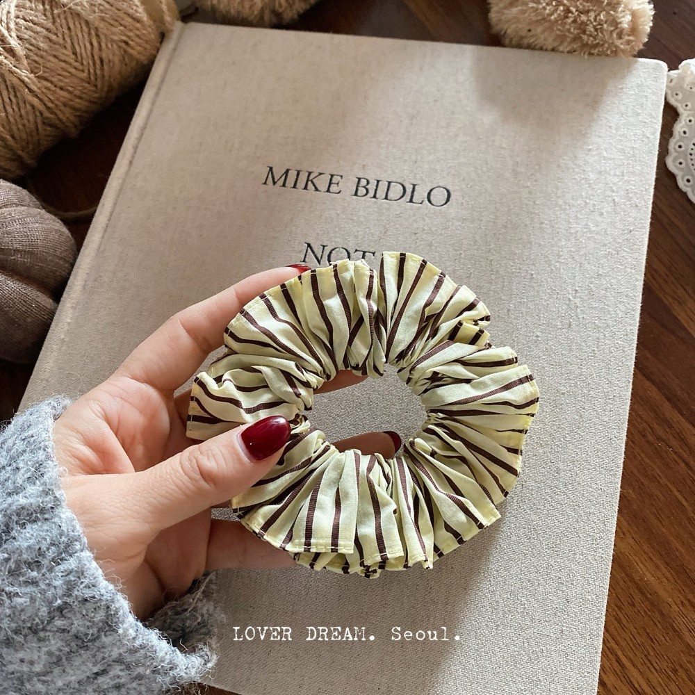 Women's Solid Blue Cloth Hair Tie, Simple Soft Fabric Scrunchie for Summer