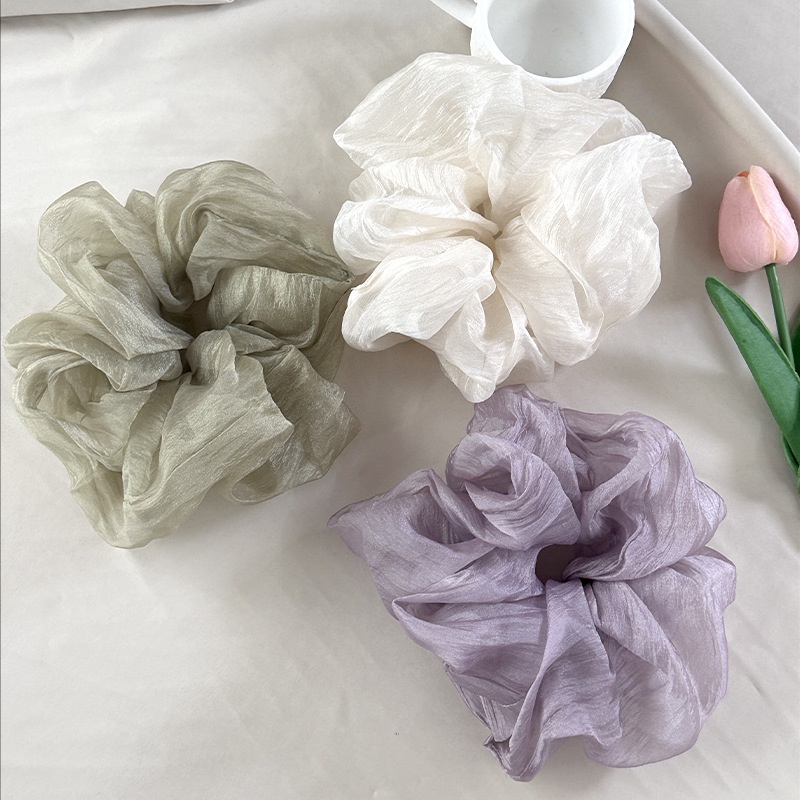 Women's Mesh Pleated Hair Ring Gentle Japanese Cloth Elastic Scrunchie Tie