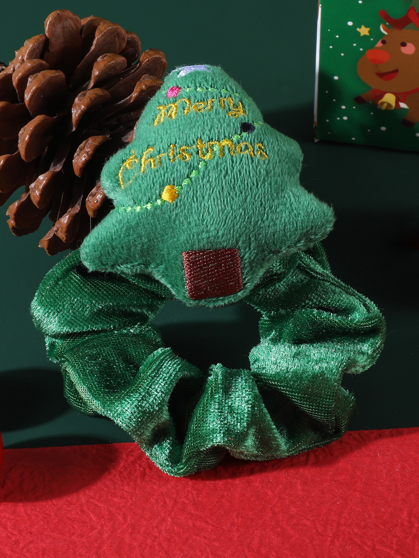 Women's High Elastic Plush Winter Hair Ties Festive Christmas Deer