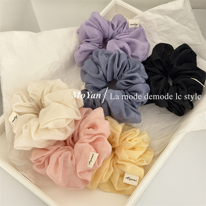 Women's Soft Cloth Hair Tie Perfect For Spring Simple Sparkly Beige