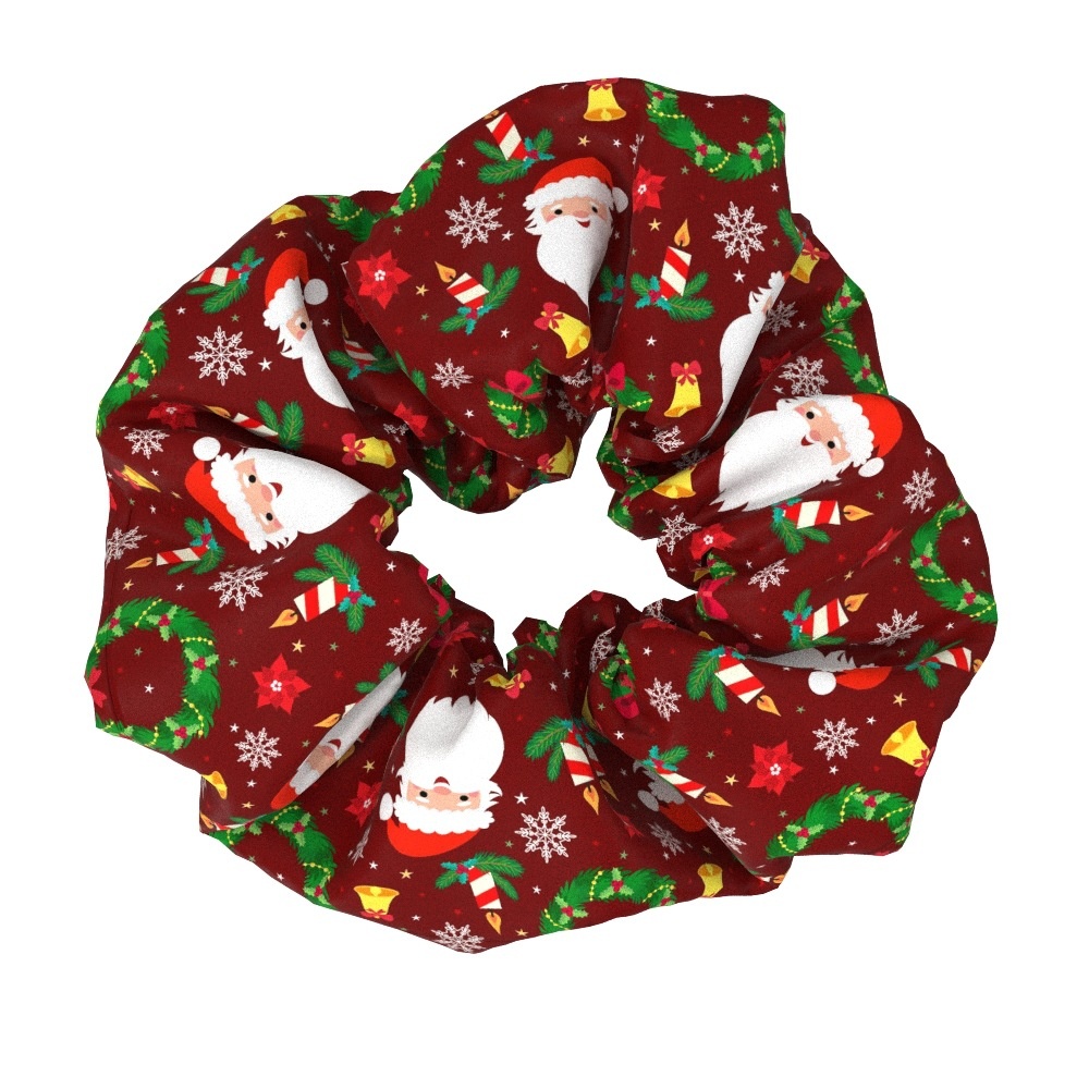 Women's Large Bow Hair Ties Festive Christmas Tree Pattern Cloth Headwear