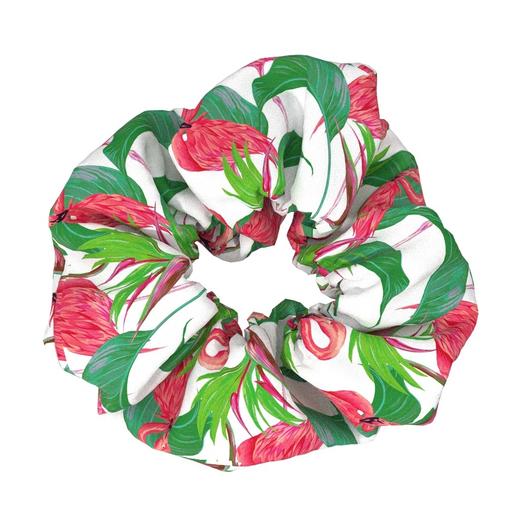 Women's Elegant Flamingo Fabric Hair Bands Sweet Versatile Cloth Scrunchies