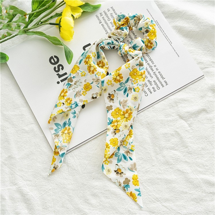 Women's Sweet Fabric Ribbon Hair Tie For Shopping Ditsy Floral