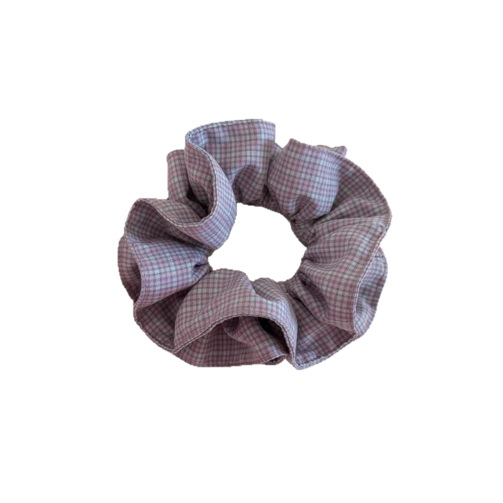 Women's Chic Cloth Hair Tie Scrunchie For Daily Wear Pink Plaid