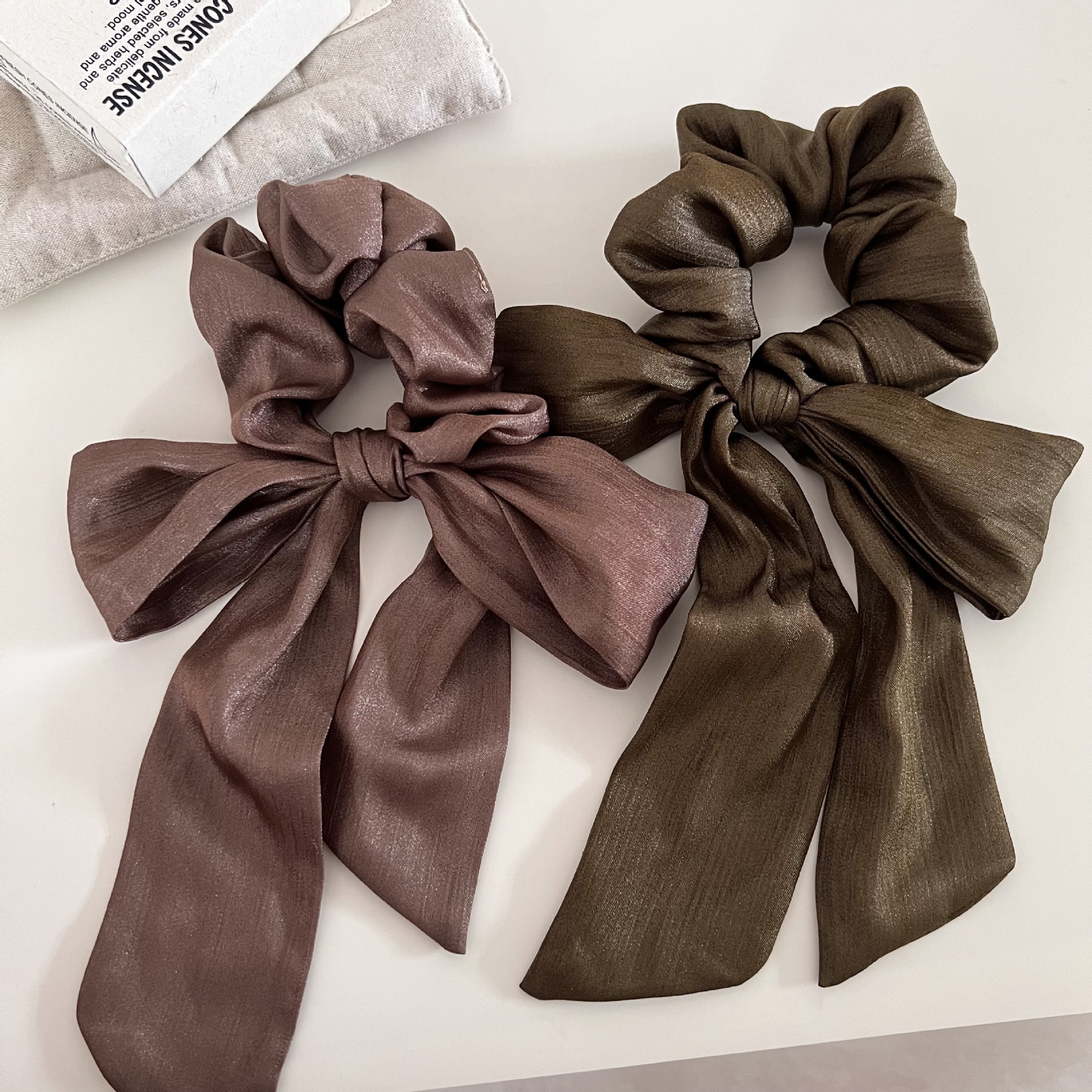 Shiny Satin Headband For Women, French Low Ponytail Hair Bun Hair Tie, Multifunctional Hair Accessory, Bow Hairband Suitable For Girls