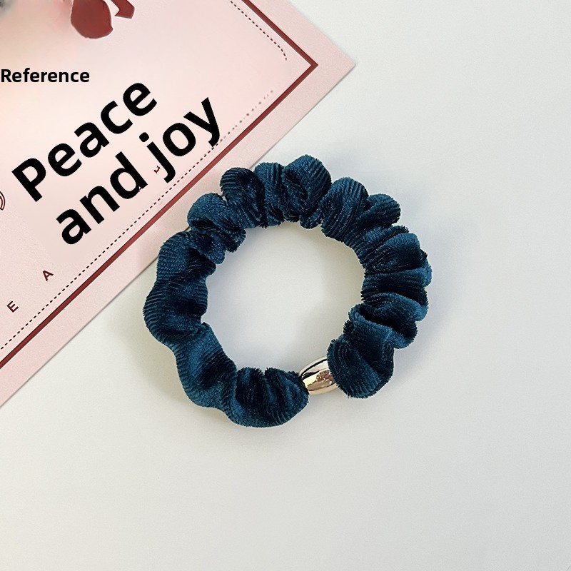 Women's Large Elastic Velvet Hair Ties Striped Grey Pink Blue Black