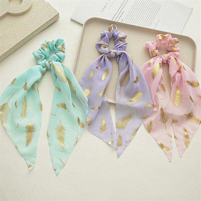 Women's Elastic Hair Tie Pastoral Feather Cloth Daily Scrunchie