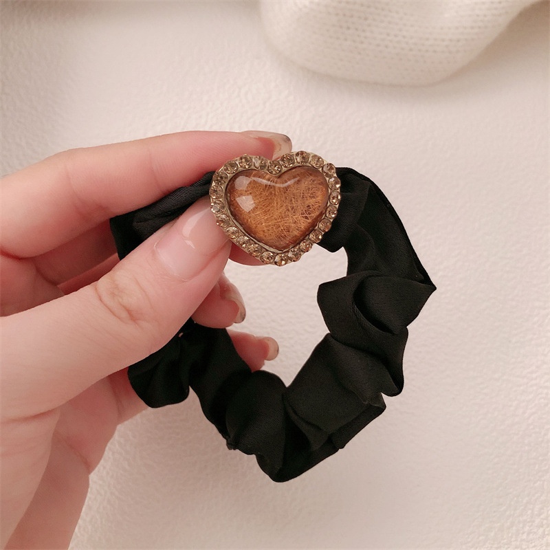 Women's Alloy Styling Hair Tie Heart Shape Coffee Dark Blue Green