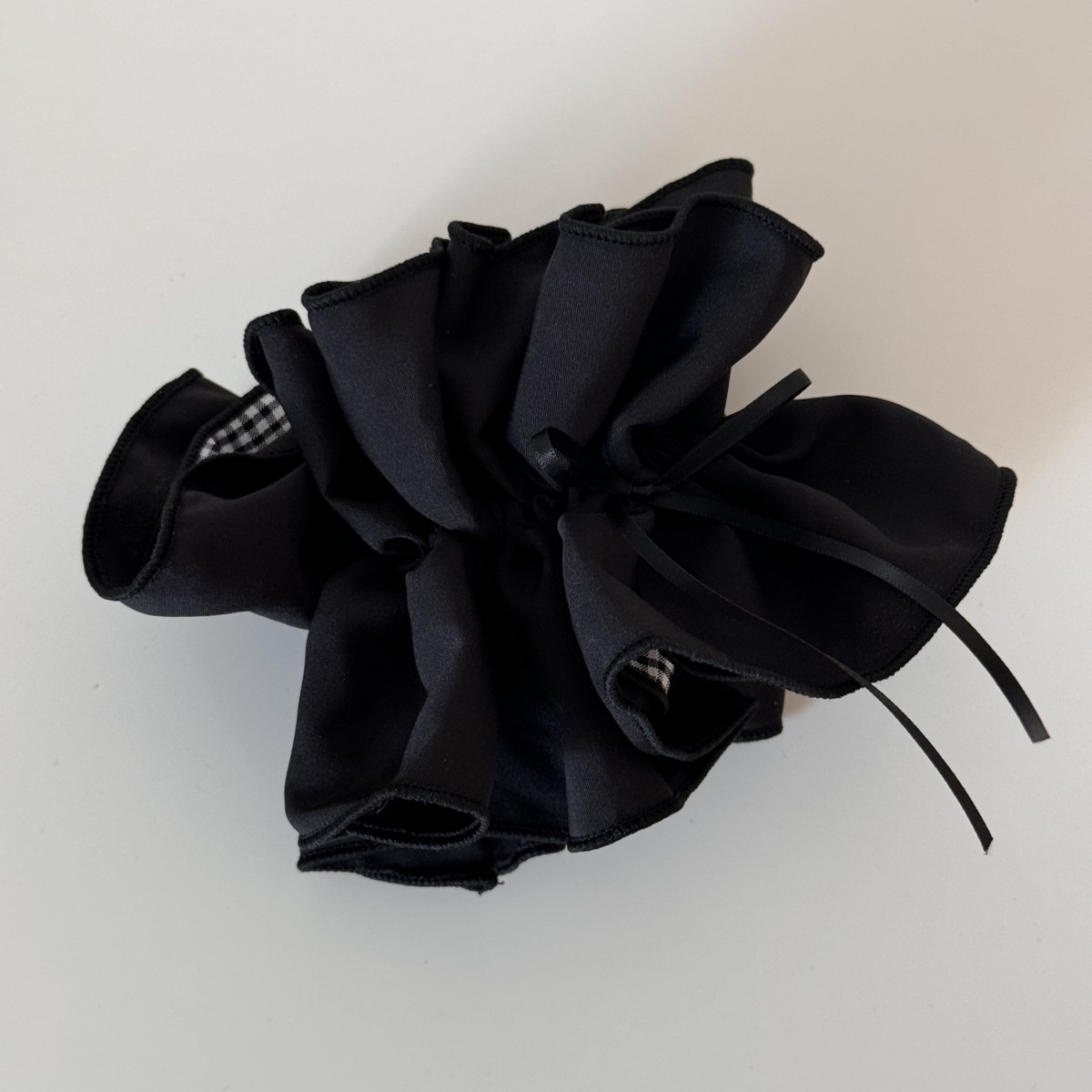 Women's Retro Plaid Double Layer Butterfly Knot Hair Tie Large Sweet Fabric Bow