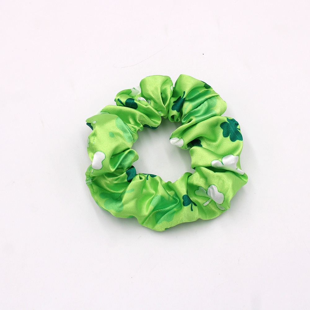 Women's Big Bow Hair Tie Headband Green Shamrock St. Patrick's Polyester