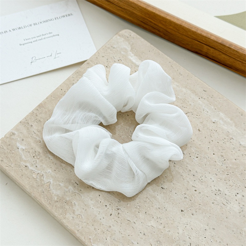 Women's Spring Polyester Hair Tie Simple Rubber Band Solid Blue