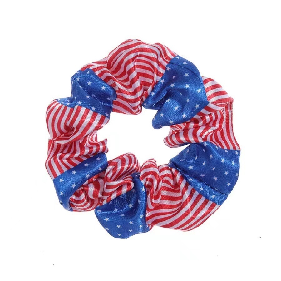 Women's Handmade Cloth Scrunchie Hair Tie American Flag Independence Day