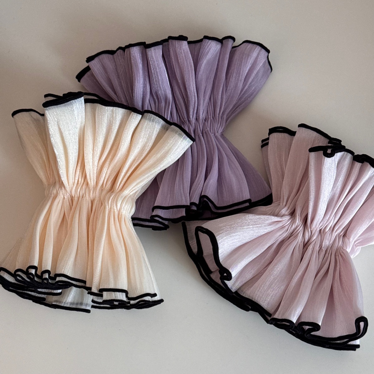 Women Sweet Fairy Style Soft Cloth Hair Tie For Spring Solid Purple