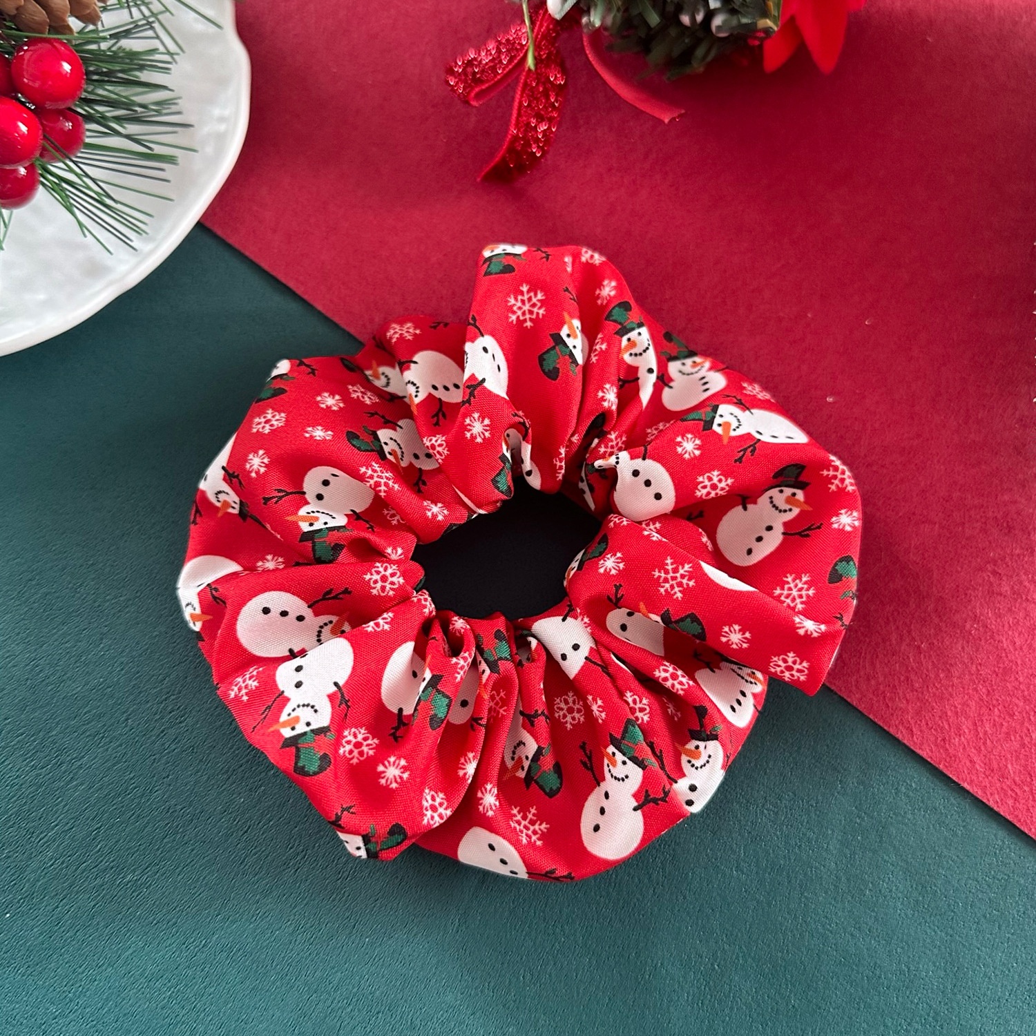 Women's Holiday Elastic Fabric Hair Bands Christmas Tree Snowman