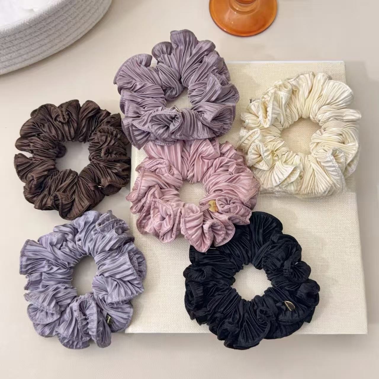 Women's Soft Cloth Hair Tie For Comfortable Daily Styling Solid Pink