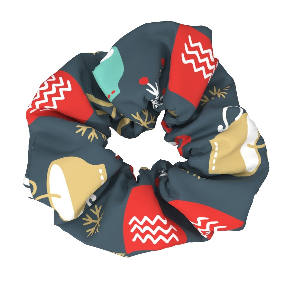 Women's Large Bow Hair Ties Festive Christmas Tree Pattern Cloth Headwear