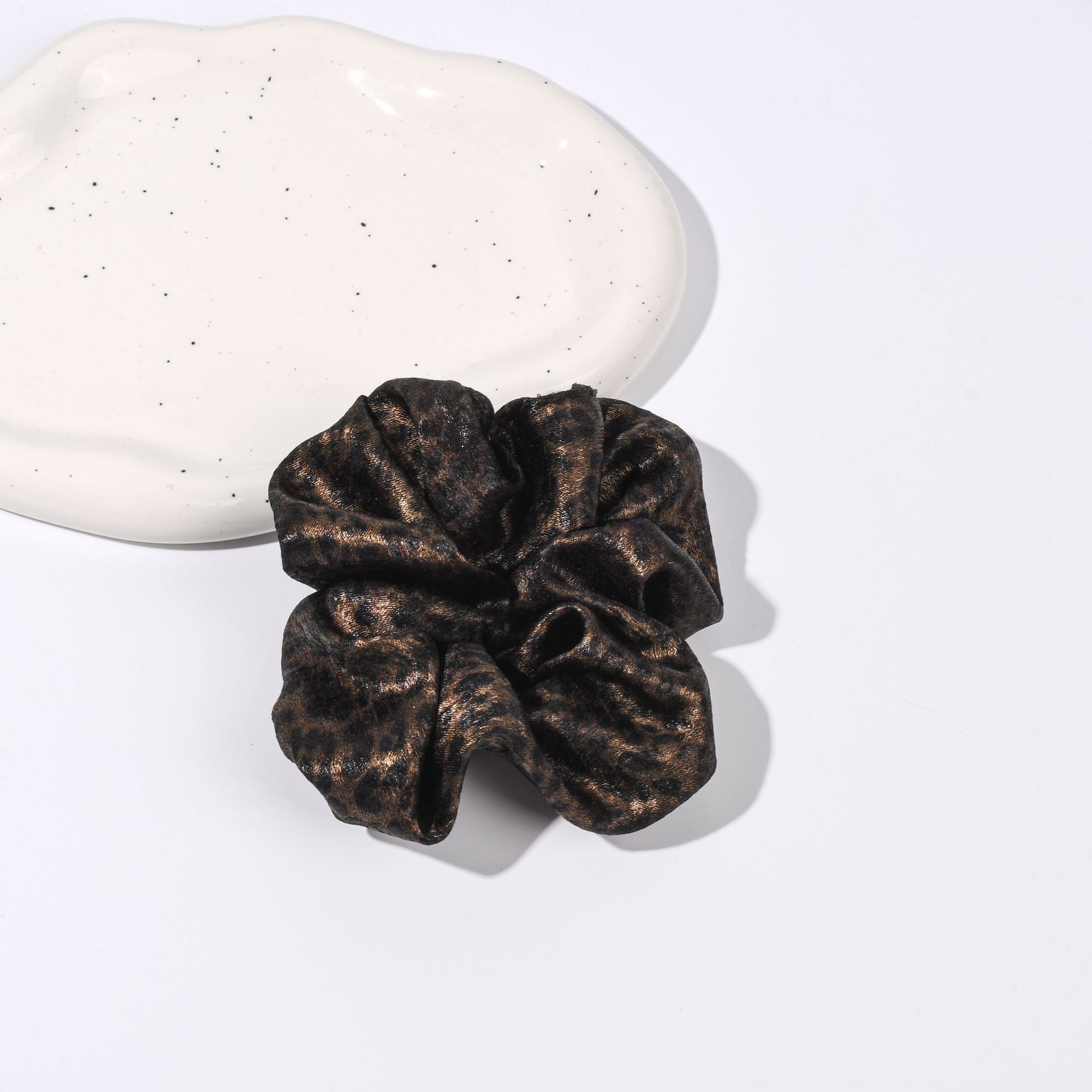 Women's Autumn Plaid Leopard Snake Print High Elasticity Cloth Hair Scrunchie