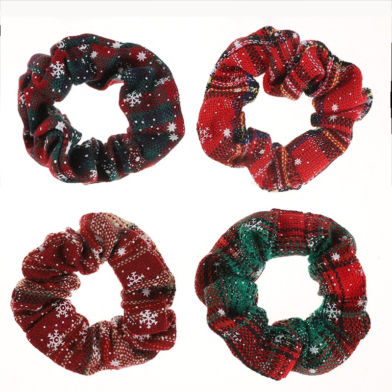 Women's Daily Cloth Hair Tie Scrunchie Retro Geometric Plaid