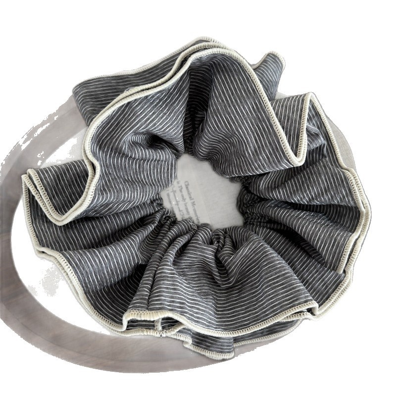 Women's Everyday Retro Soft Cloth Hair Tie Scrunchie Apricot Striped