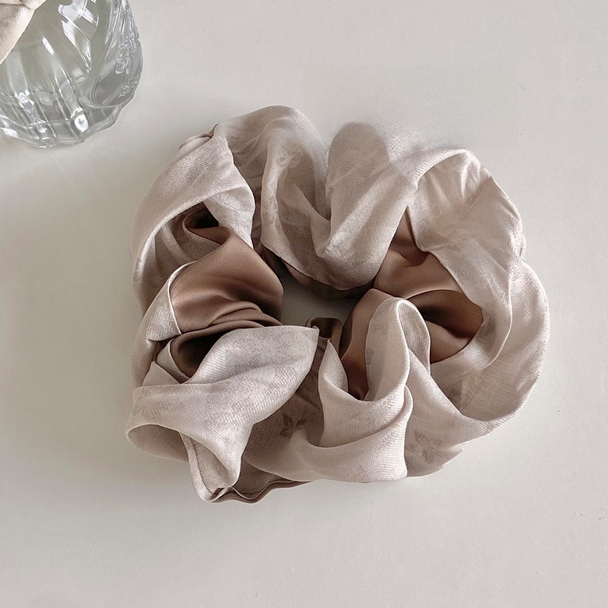 Women's Gauze Bubble Braid Hair Tie Beige Chinoiserie Ditsy Floral