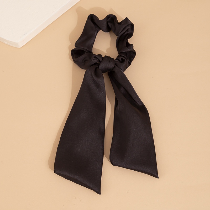 Women's Satin Bow Scrunchie Ribbon Daily Ponytail Holder Multicolor