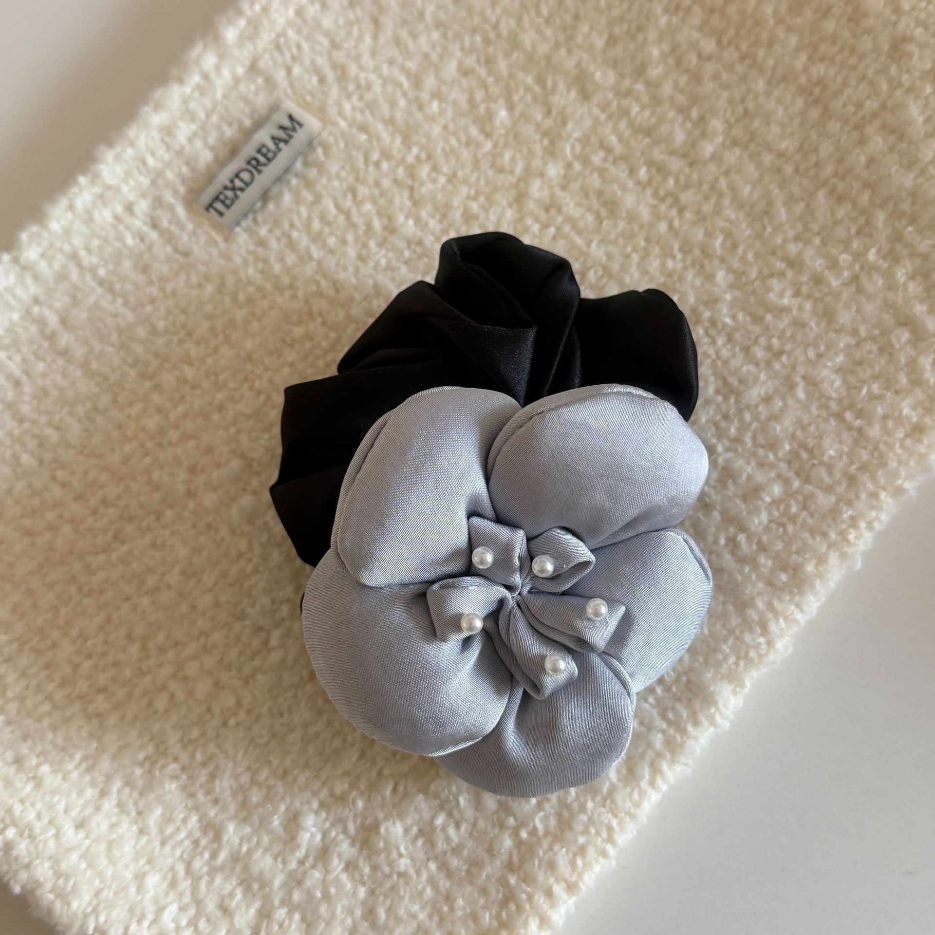 Women's Lolita Pearl Cloth Elastic Scrunchie Hair Tie Floral Polka Dot