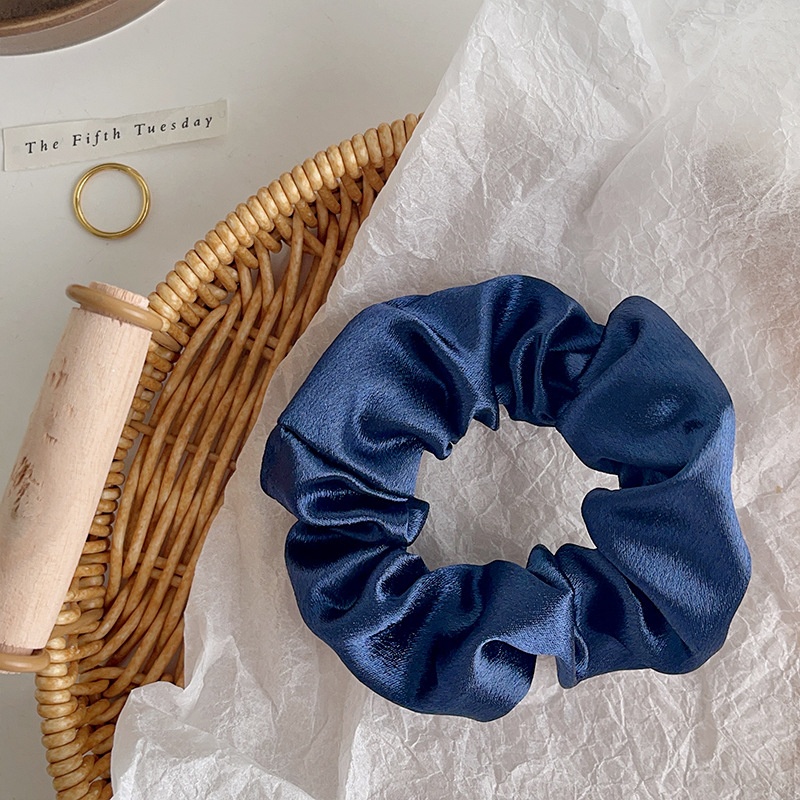 Women's Daily Retro Satin Rib-Knit Hair Scrunchie Solid Color