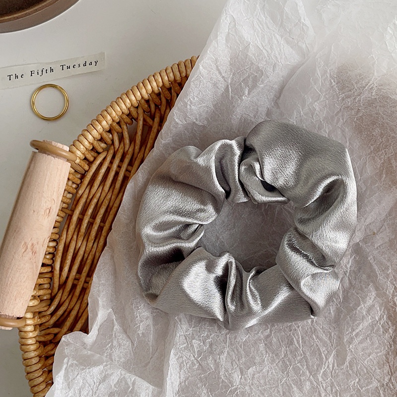 Women's Daily Retro Satin Rib-Knit Hair Scrunchie Solid Color