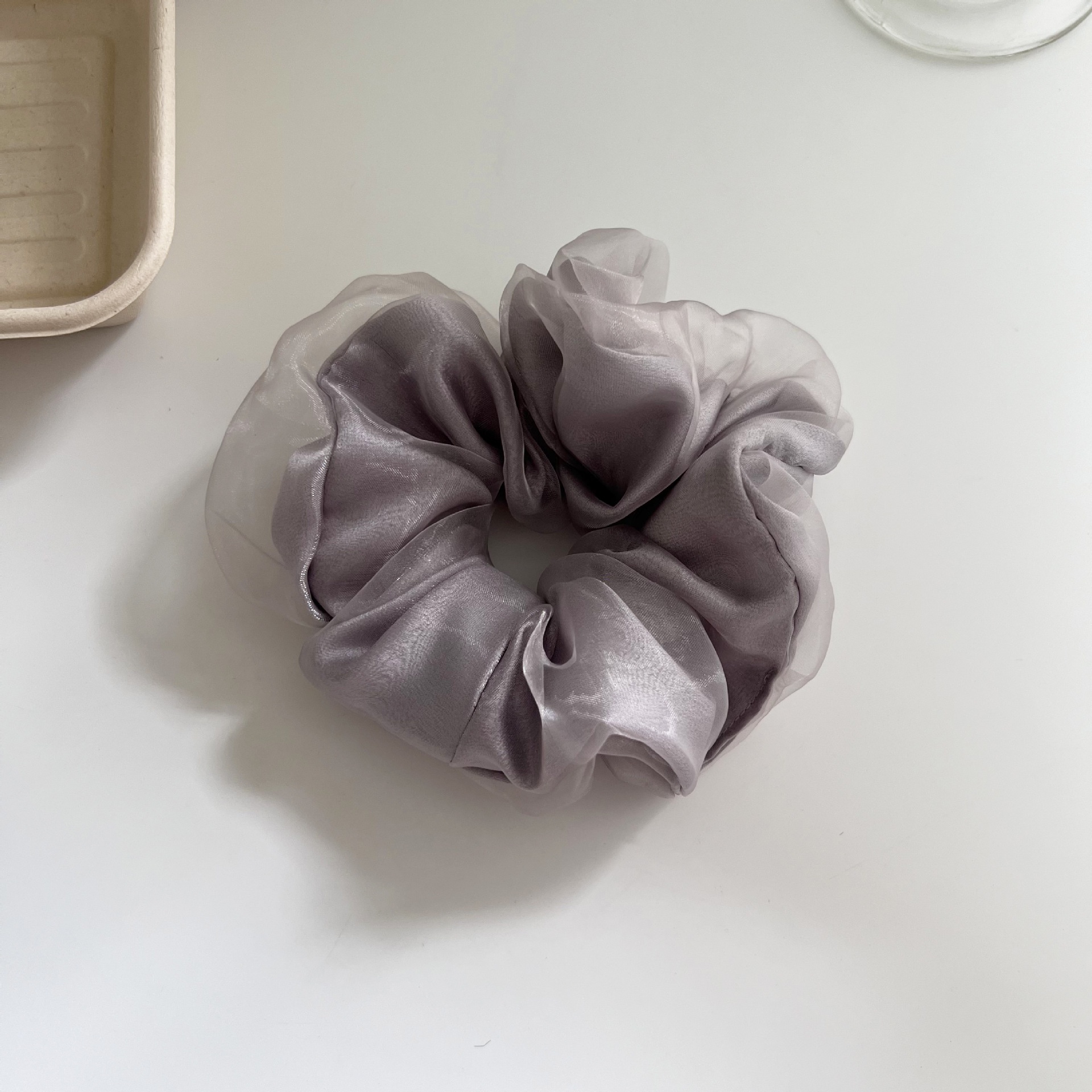 Women's Soft Double Layer Gauze Hairband Multifunctional Hair Tie Solid Colors