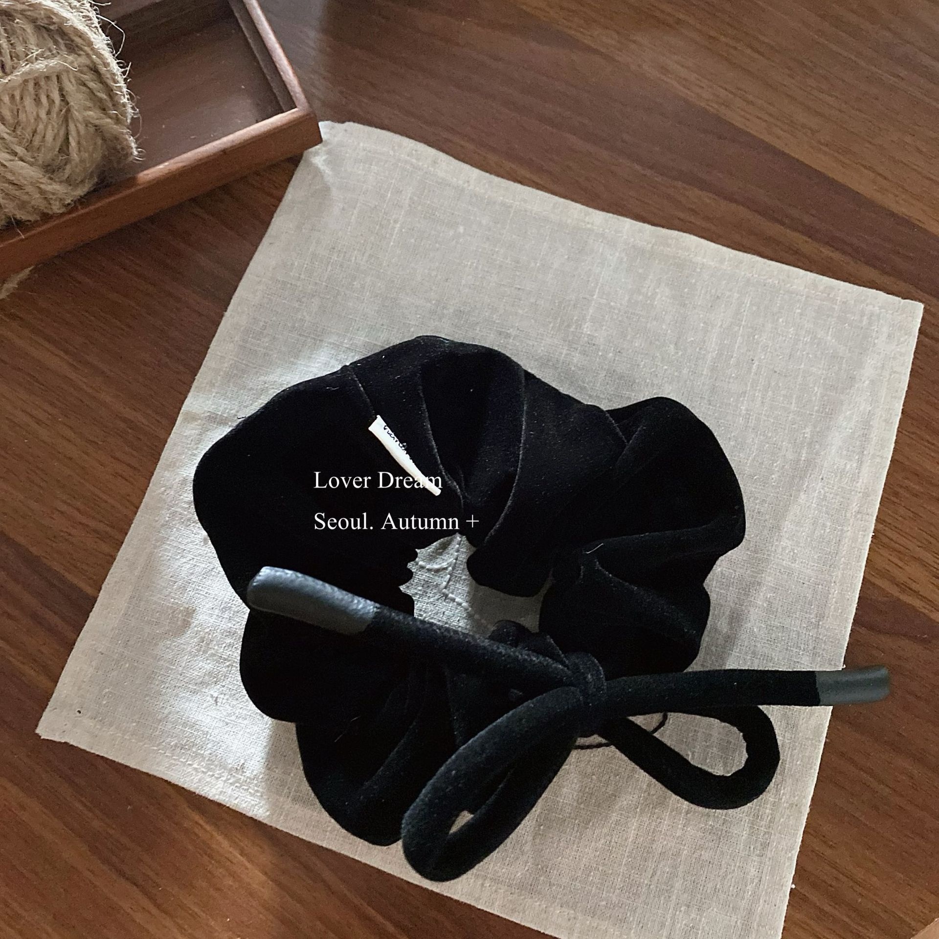 Women's Versatile Winter Velvet Elastic Hair Bands Solid Color Bowknot