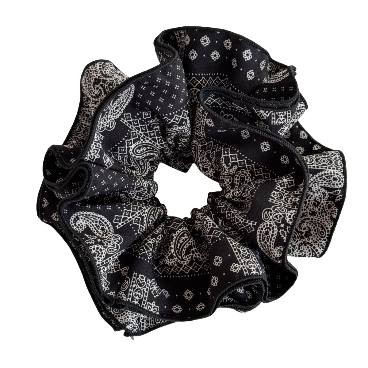 Women's Daily Cloth Volume Pleated Hair Tie Vintage Paisley Floral Print