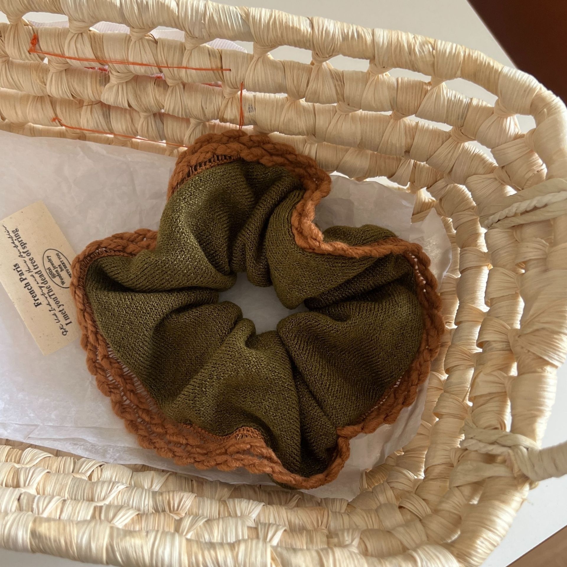 Women's Cute Winter Double Layer Knitted Elastic Hair Tie Color Block